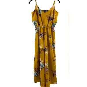 RUE 21 floral Mustard Maxi Dress MEDIUM NWT
